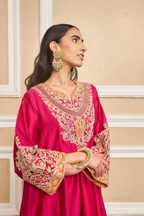 AHANA GHAI IN MEHRISH - HOTPINK SHORT KALIDAAR CHOGA WITH SALWAR (RTS)