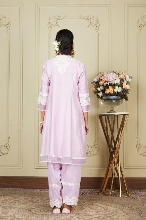 Ryhana - Periwinkle A-line short kurta with salwar and dupatta