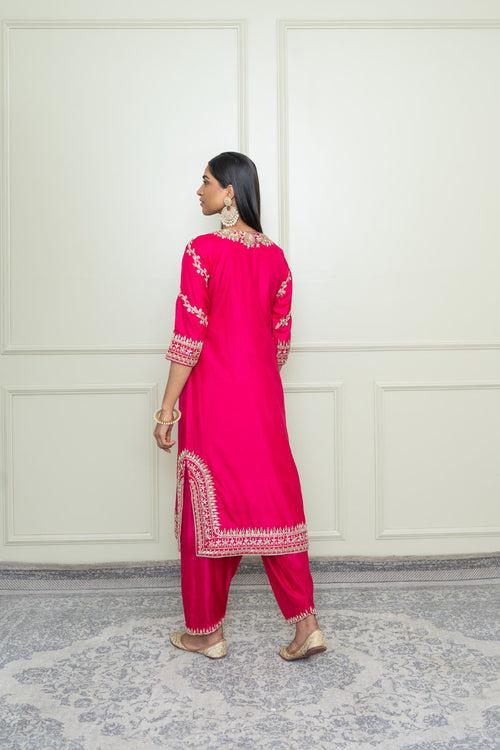 Aalaya - A-Line kurta with dogri salwar and odhni