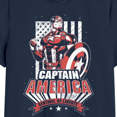 Capt America Graphic Printed Men Tshirt