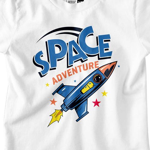 Boys Space Rocket Printed Tees