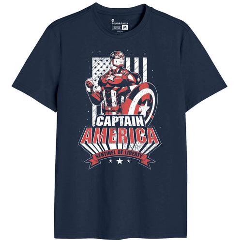 Capt America Graphic Printed Men Tshirt