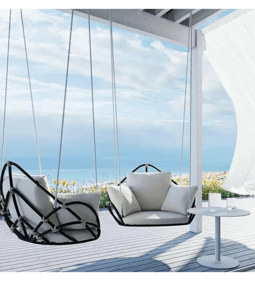 Angeline Single Seater Hanging Swing Without Stand For Balcony , Garden Swing (Black)