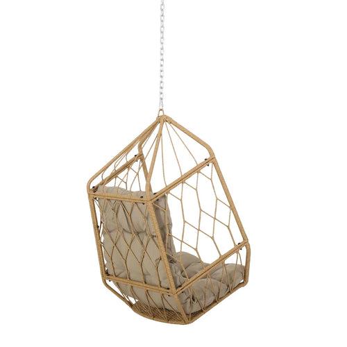 Ines Single Seater Hanging Swing Without Stand For Balcony , Garden Swing (Honey)