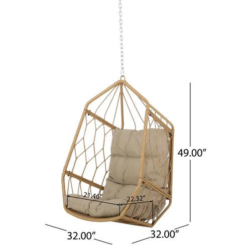 Ines Single Seater Hanging Swing Without Stand For Balcony , Garden Swing (Honey)