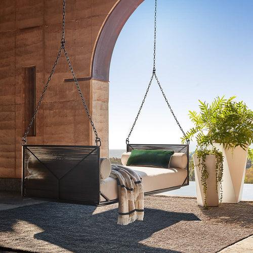 Michel Three Seater Hanging Swing Without Stand For Balcony , Garden Swing (Grey)