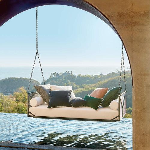 Michel Three Seater Hanging Swing Without Stand For Balcony , Garden Swing (Grey)