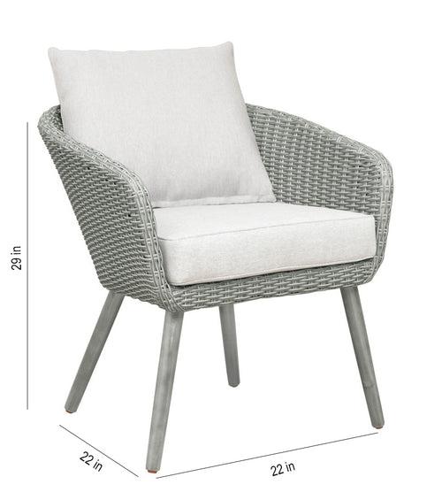 Orek Outdoor Patio Seating Set 2 Chairs and 1 Table Set (Grey + White)