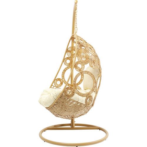 Ajax Single Seater Hanging Swing With Stand For Balcony , Garden (Khaki)