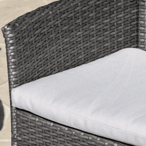 Allesi Outdoor 2 seater Sofa and 1 Center Table (Dark Grey + White)