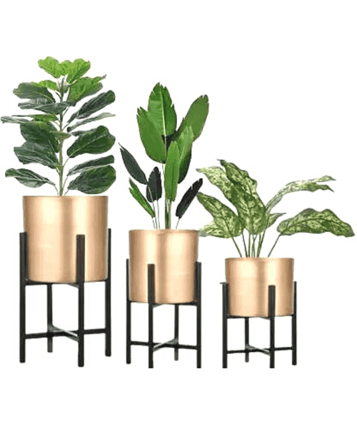 Ariviya Gold Pot with foldable stand - Set of 3