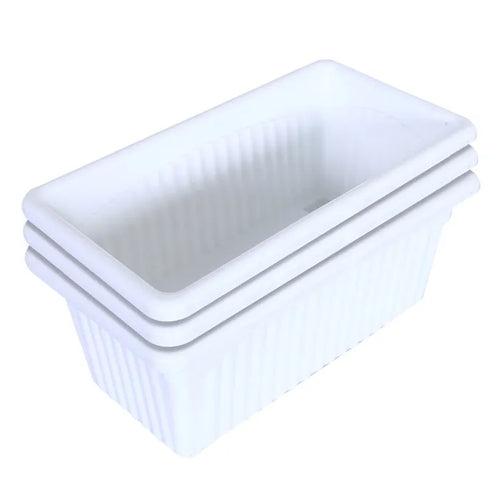 13-Inch White Rectangular Garden Pot - Pack of 5/10