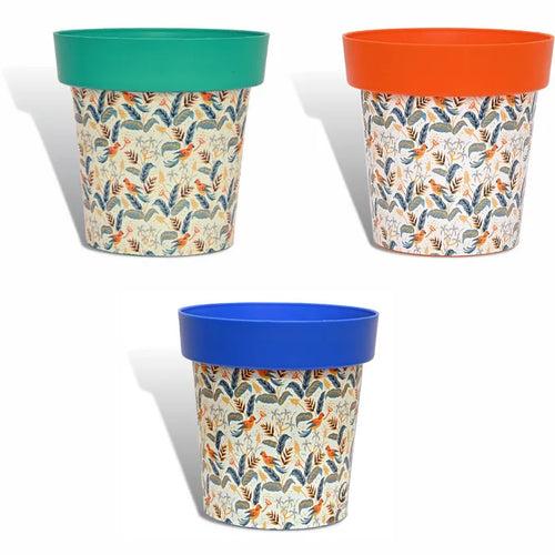 8-Inch Fresco Blue, Orange & Green Planter (1 each)