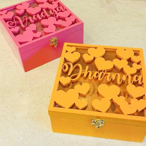 Personalized Name Heart Box