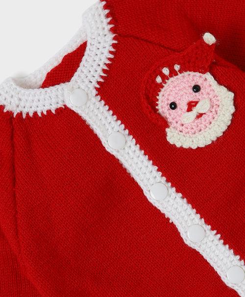 Handmade Santa Dungaree Set- Red & White