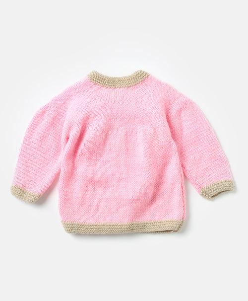 Handmade Teddy Sweater- Baby Pink & Beige