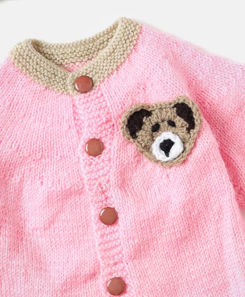 Handmade Teddy Sweater- Baby Pink & Beige