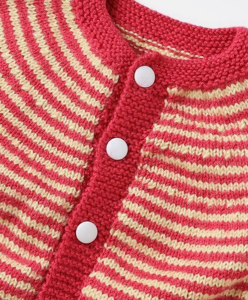 Handmade Striped Sweater- Pink & Off White