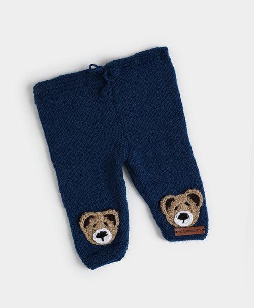 Handmade Teddy Embellished Pyjama- Navy Blue