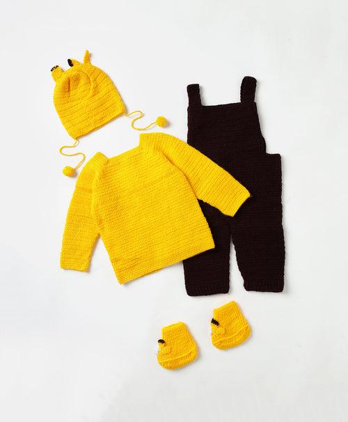 Giraffe Handmade Crochet Dungaree Set - Yellow & Brown
