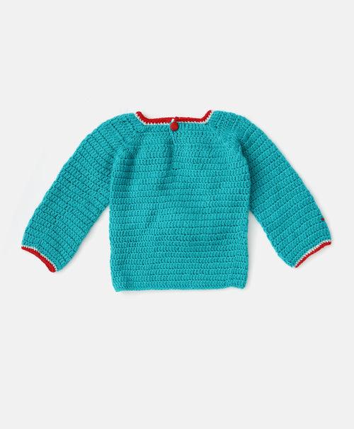 Handmade Reindeer Sweater Set- Sea Green