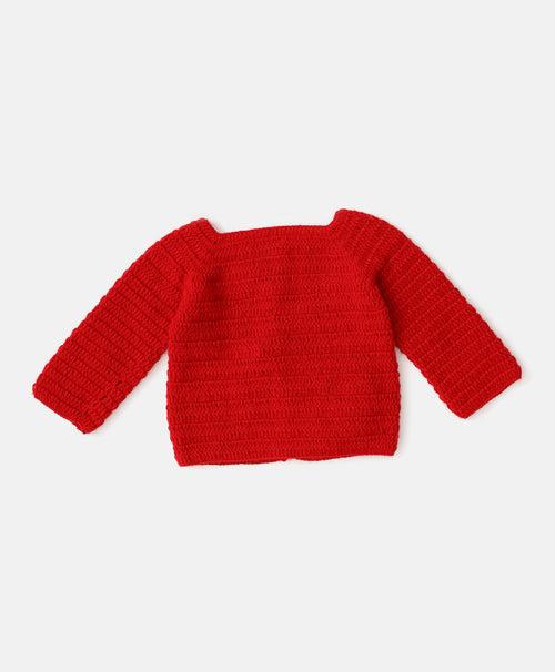 Handmade Reindeer Sweater Set- Red & Beige