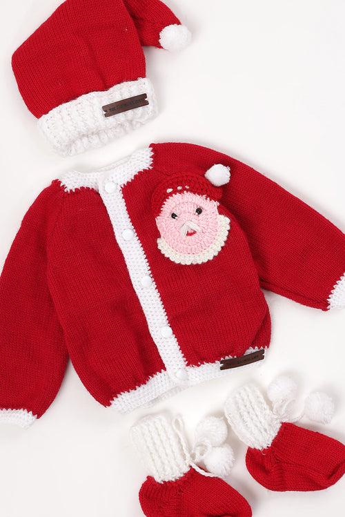 Santa Dungaree Set- Red & White