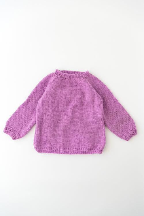 Unisex Kids Elephant Patch Handmade Sweater- Purple