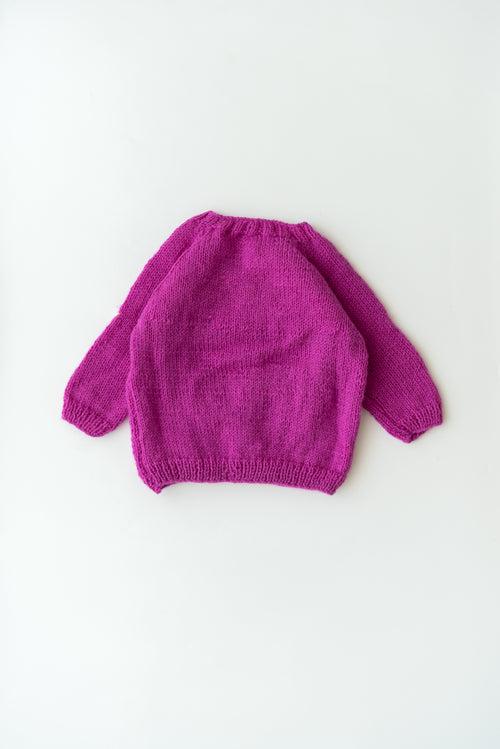 Embroidered Handmade Sweater Set- Purple
