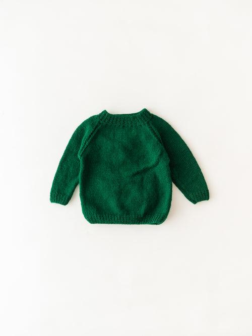 Handmade Santa Embellished Sweater- Dark Green