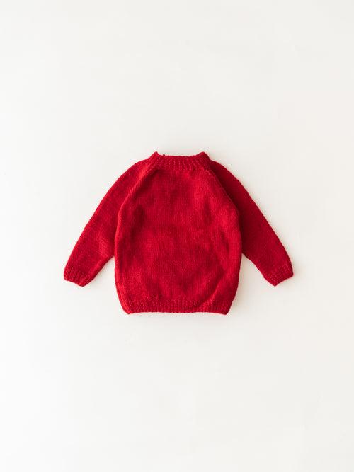 Handmade Santa Embellished Sweater- Red