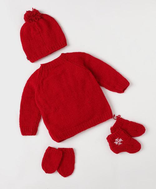 Handmade Santa Embellished Sweater Set - Red