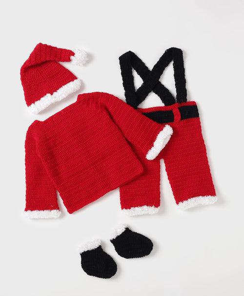 Handmade Santa Dungaree Set- Red & White