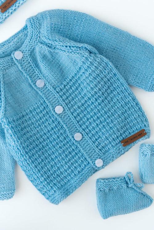 Handmade Sweater Set- Ice Blue
