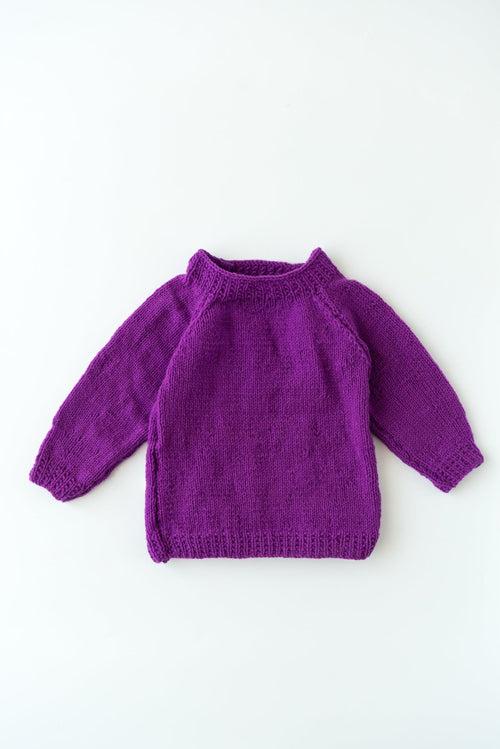 Elephant Patch Handmade Sweater Set- Purple