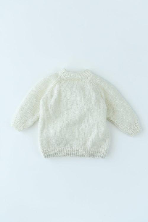 Elephant Patch Handmade Sweater Set- Off White