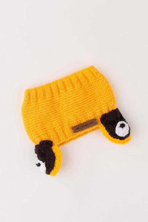 Teddy design Knitted Ear warmer- Yellow