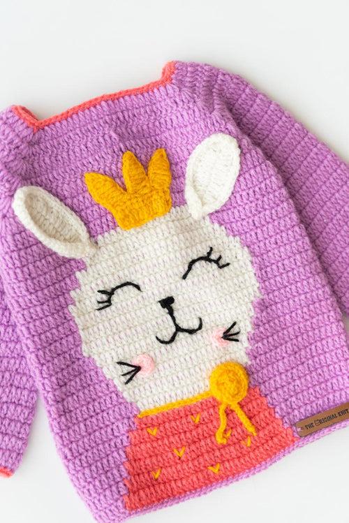 Handmade Rabbit Embellished Sweater Set- Mauve