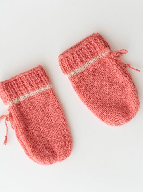 Handmade Knitted Mittens- Pink