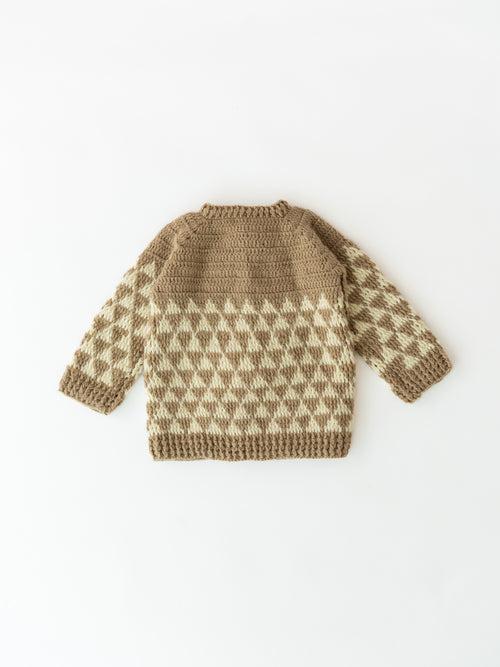 Kids Handmade Sweater Set- Beige & Off White