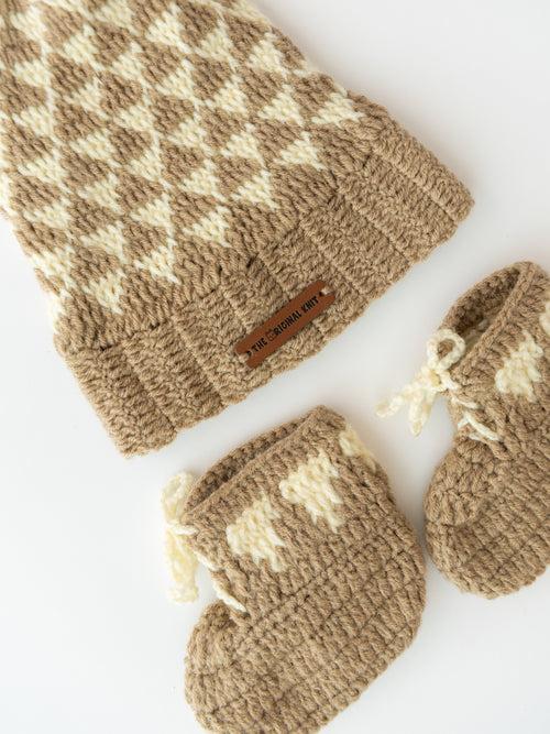 Kids Handmade Sweater Set- Beige & Off White