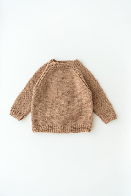 Handmade Monkey Embellished Sweater- Beige & Brown