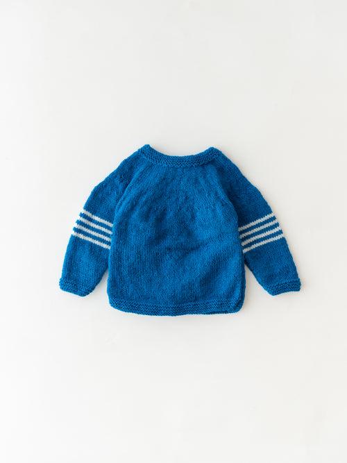 Handmade Teddy Embellished Sweater Set- Blue