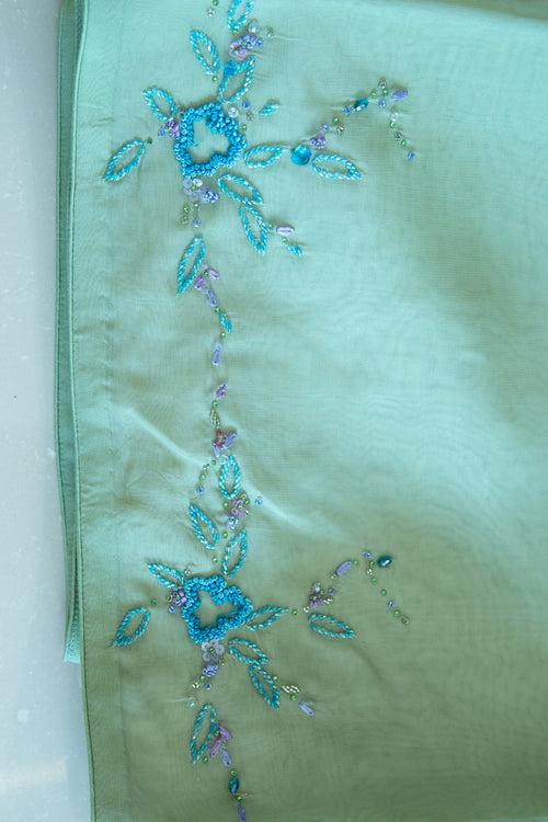 Viscose Organza Hand Embroidered Saree