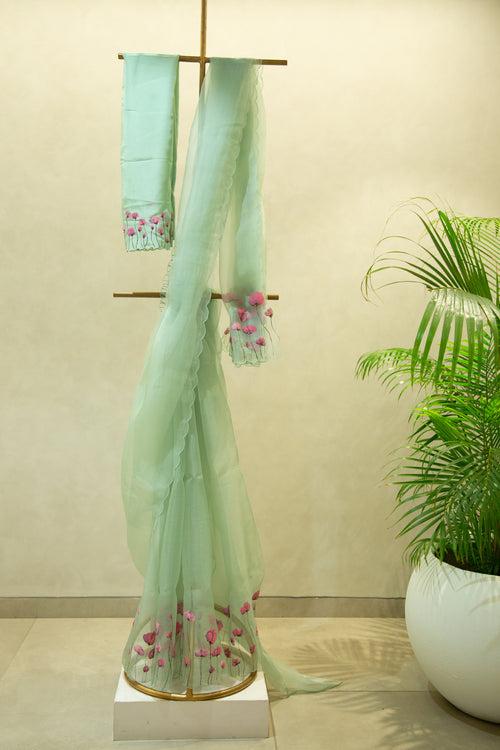 Organza Tulip Painted Saree