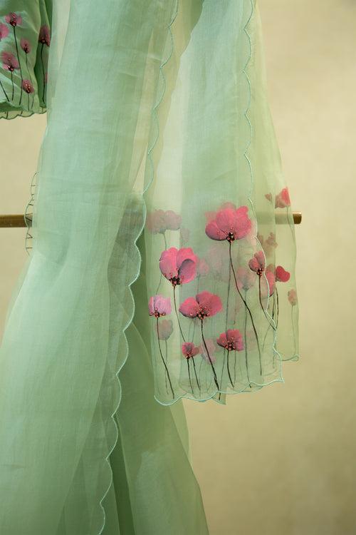 Organza Tulip Painted Saree