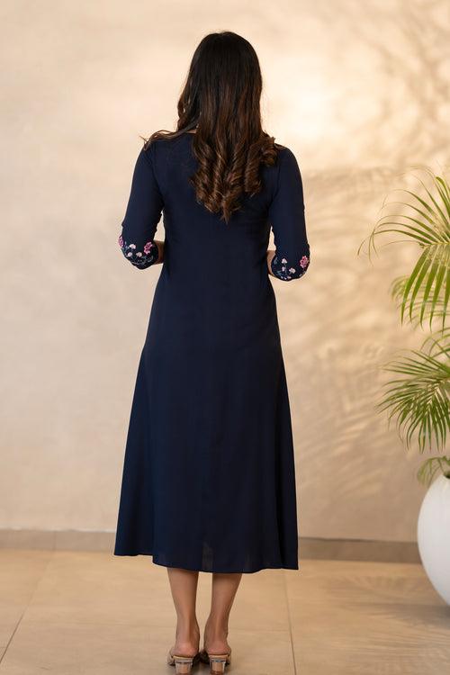 Embroidered Front Open Kurti