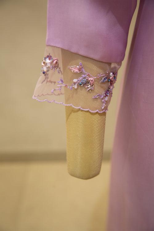 Lavender Georgette Semi- Stitched Salwar Set
