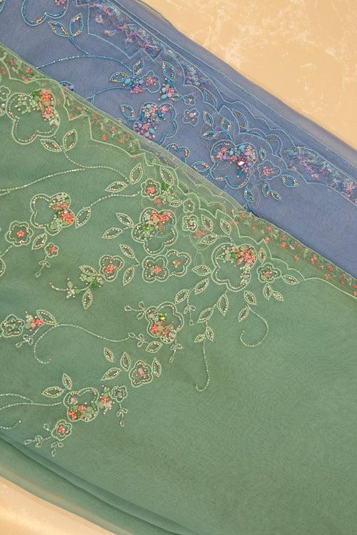 Hand Embroidered Organza Saree