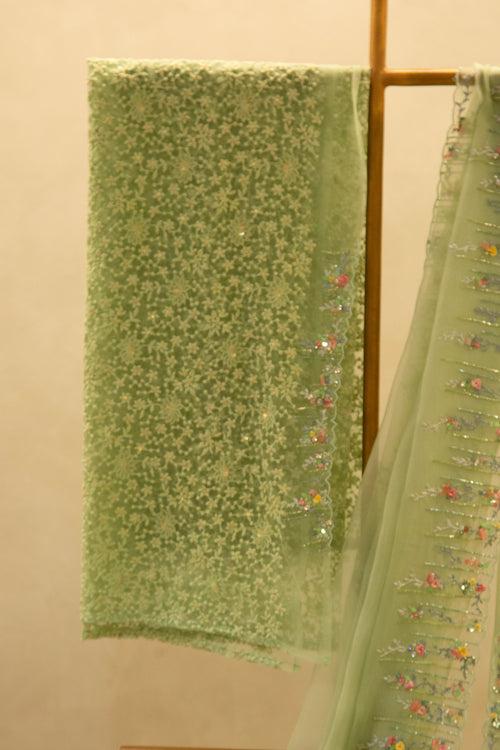 Hand Embroidered Organza Saree